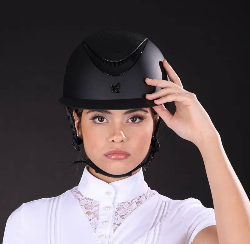 Karben Lorah Wide Peak Ellipse Riding Hat - Black-1